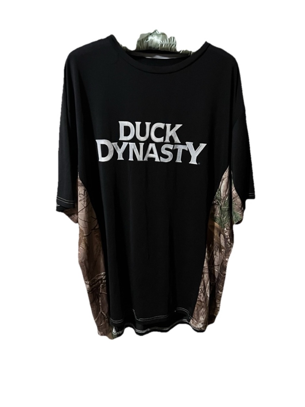 Men's Black Short Sleeve Logo Tee with Camo Panels BiG XL
